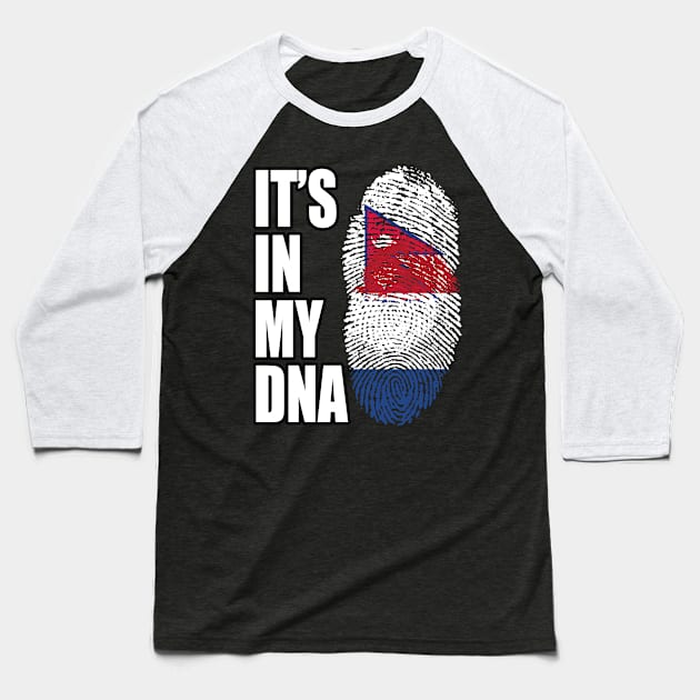 Dutch And Nepalese Mix DNA Flag Heritage Baseball T-Shirt by Just Rep It!!